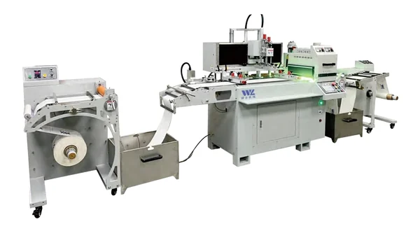 Original catalogue image of the WL-350D roll-to-roll UV screen printing machine