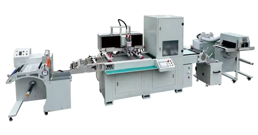 WL-350D-CK-3D single-color screen printing line with magnetic control equipment and UV drying unit