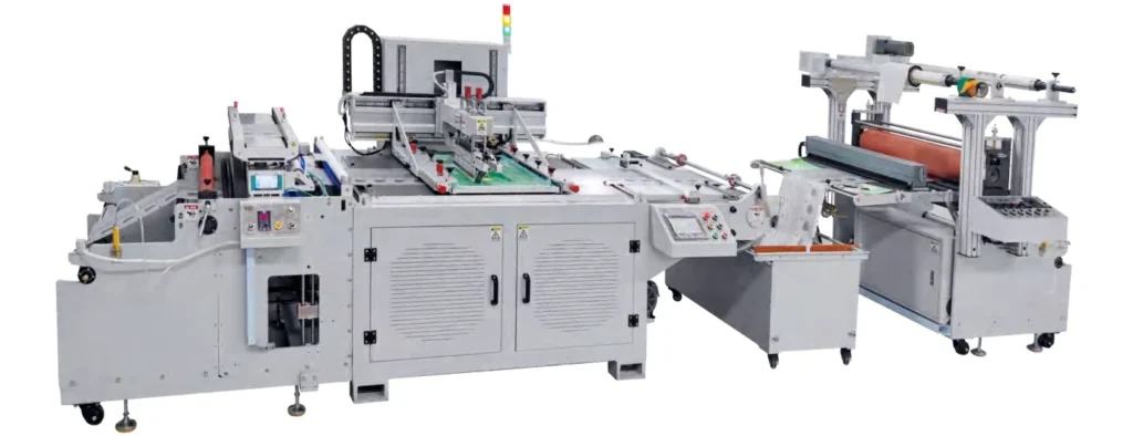 WL-850D screen printing and cold foil line with an unwinding section, flat printing station and cold foil transfer unit