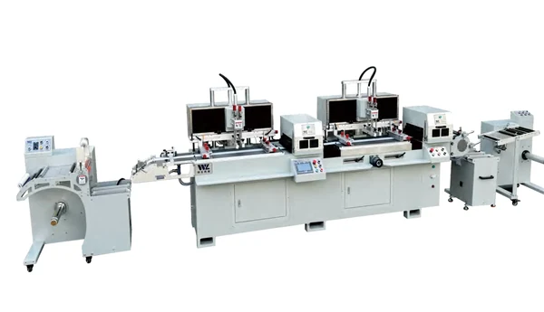 Original catalogue photograph of the Winshol WL-350S two-station UV roll-to-roll screen printing machine