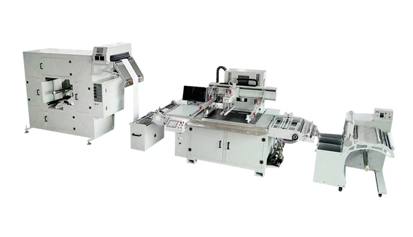 Original Winshol WL-5080CCD catalogue photograph of the printing line with its material handling and drying equipment